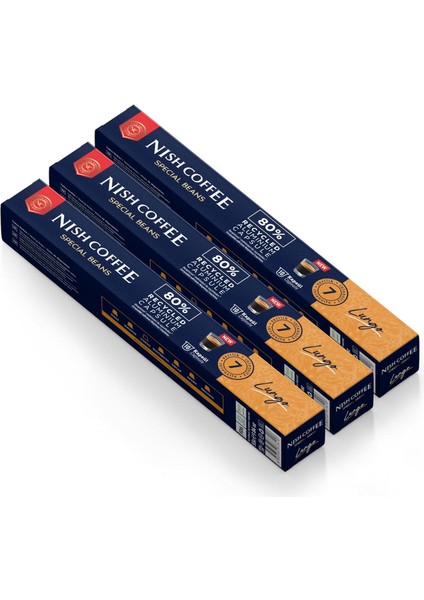 Nish Kahve Kapsül Kahve 6 Lungo 3&apos;lü Set Nespresso Uyumlu 30 Adet fiyatları