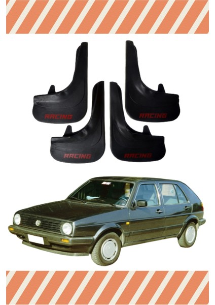 Volswagen Golf 2 Racing Yazılı 4'lü Tozluk Çamurluk Paçalık