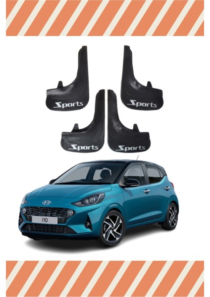 Hundai I10 Sports Yazılı 4'lü Tozluk Çamurluk Paçalık