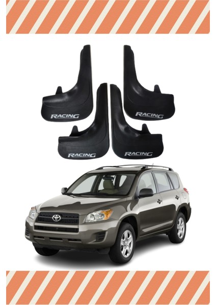 Toyota Rav 4 Tüm Kasalar Racing Yazılı 4'lü Tozluk Çamurluk Paçalık