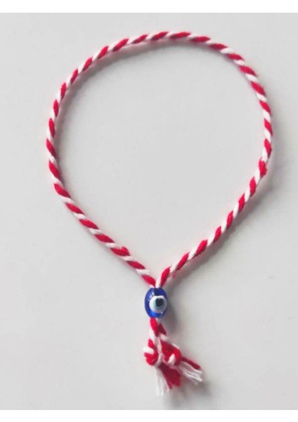50 Adet Nazarboncuklu Kırmızı Beyaz Marteniçka İp Bileklik - Dilek Bilekliği - 2 fiyatları