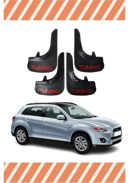 Mitsubishi Asx Tunıng Yazılı 4'lü Tozluk Çamurluk Paçalık