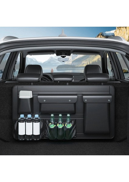 Suv Araba Bagaj Koltuk Torbası Geri Organizatör Deri Otomobil Arka Sandık Asma Depolama Çantası Şişe Su Kupası Araçları (Yurt Dışından) indirimleri