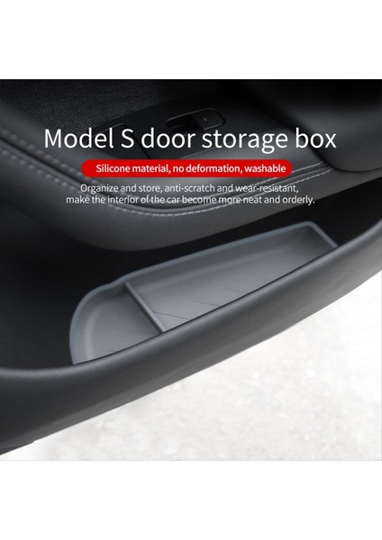 Tesla Model S Kapı Yan Saklama Kutusu Araba Kapı Koyu Şemsiye Tepsisi Organizatör Su Geçirmez Silikon Pad Gri (Yurt Dışından) indirimleri