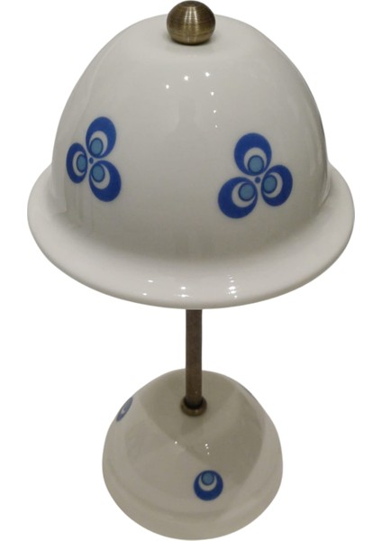 Abajur-Masa ve Gece Lambası-Dekoratif-Şeffaf Porselen-El Yapımı-Porselen Şapkalı-Krem Gövde indirimleri