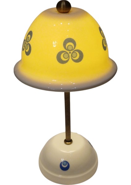 Abajur-Masa ve Gece Lambası-Dekoratif-Şeffaf Porselen-El Yapımı-Porselen Şapkalı-Krem Gövde