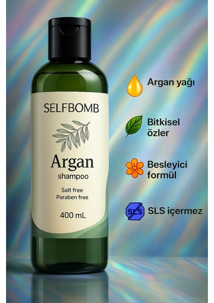 Paraben ve Sülfat Içermeyen Argan Yağlı Bakım Şampuan 400 ml