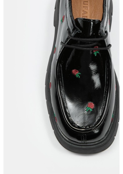 Freya Siyah Rugan Hakiki Deri Kadın Loafer fırsatları