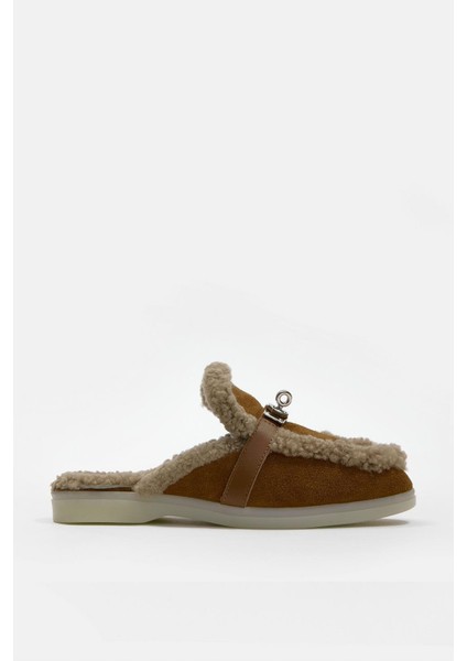 Jelly Taba Süet Gerçek Kürklü Kadın Terlik fiyatları