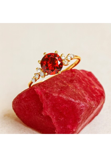 14 Ayar Altın Minimal Yakut Yüzük