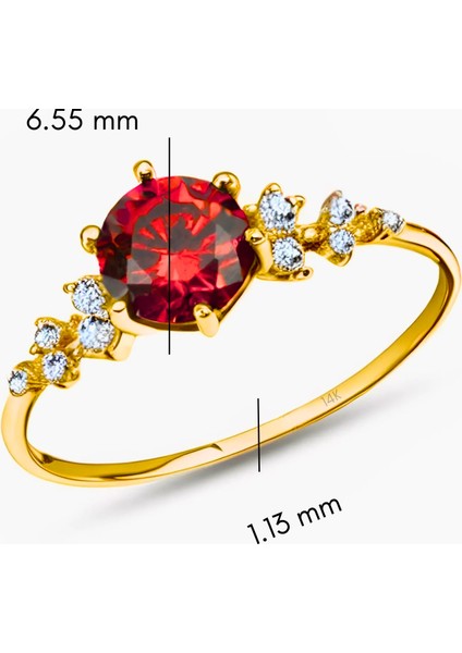 14 Ayar Altın Minimal Yakut Yüzük fırsatları