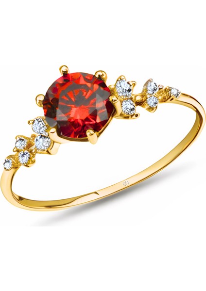 14 Ayar Altın Minimal Yakut Yüzük indirimleri