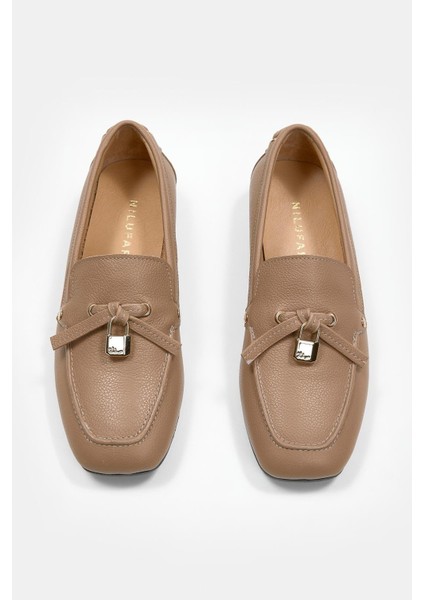 Mata Nude Hakiki Deri Kadın Loafer