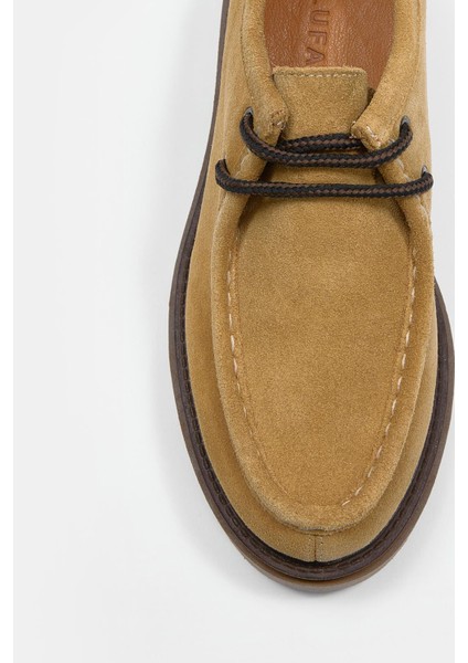 Isabella Camel Hakiki Süet Kadın Loafer Ayakkabı modelleri