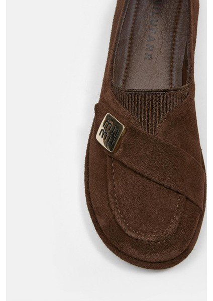Mii Acı Kahve Hakiki Süet Kadın Loafer fırsatları