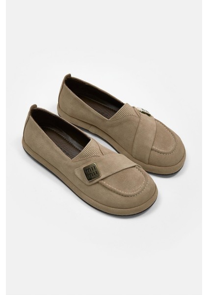 Mii Bej Hakiki Süet Kadın Loafer indirimleri