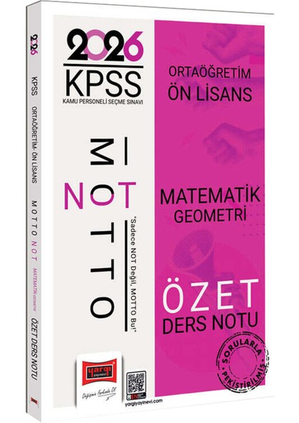 2026 Kpss Ortaöğretim Ön Lisans Motto Serisi Tüm Dersler Özet Ders Notu Seti indirimleri