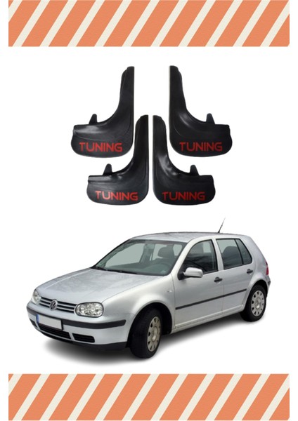 Volswagen Golf 4 Tunıng Yazılı 4'lü Tozluk Çamurluk Paçalık