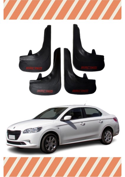 Peugeot 301 Racing Yazılı 4'lü Tozluk Çamurluk Paçalık