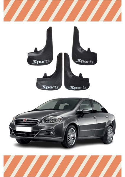 Fiat Linea Tüm Kasalar Sports Yazılı 4'lü Tozluk Çamurluk Paçalık