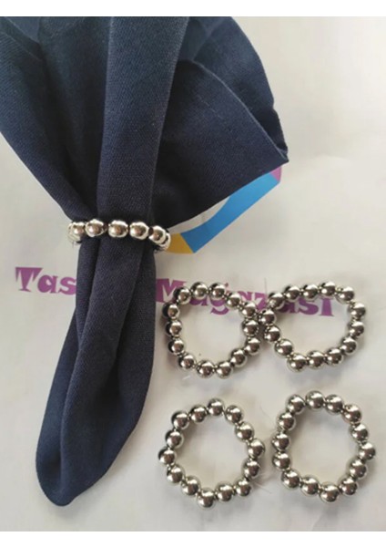 136 Parça Gümüş Küçük Top İnci Boncuklu Sofra Seti Uzun Kürdan Kısa Kürdan Peçete Halkası-İnci 8 mm modelleri