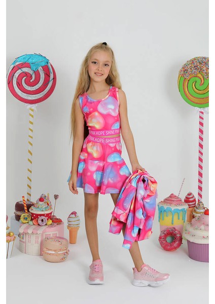 Kız Çocuk Gym Heart Şort Etek