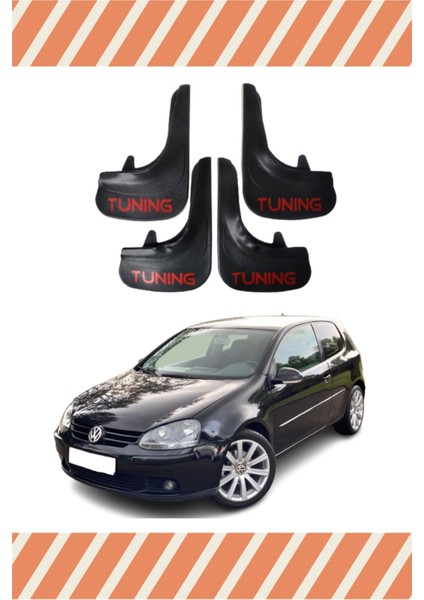Volswagen Golf 5 Tunıng Yazılı 4'lü Tozluk Çamurluk Paçalık