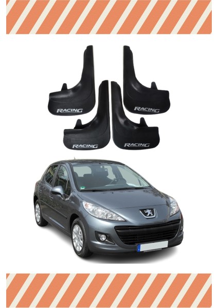 Peugeot 207 Racing Yazılı 4'lü Tozluk Çamurluk Paçalık