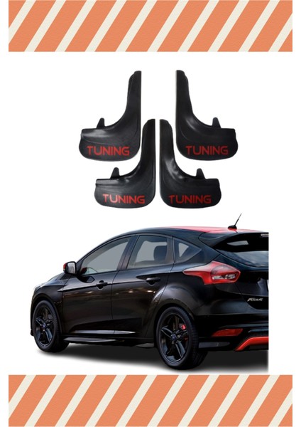 Ford Focus 4 Hb 2015-2018 Tunıng Yazılı 4'lü Tozluk Çamurluk Paçalık
