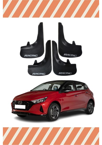 Hyundai I20 2021-2022 Racing Yazılı 4'lü Tozluk Çamurluk Paçalık