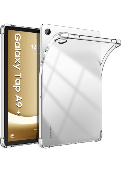Samsung Galaxy Tab A9 Plus 11 Inç Kılıf Şeffaf Silikon Kılıf Kenarları Anti Darbeye Dayanıklı Koruyucu Kapak SM-X210