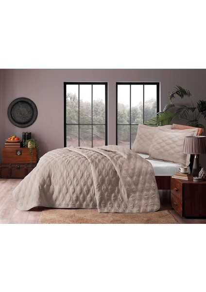 Marissa KAPITONELI%100 Yatak Örtüsü Seti, Gri, Tek Kişilik (Nakışlı Yatak Örtüsü: 230X160 Cm/nakışlı Yastık Kılıfı: 50X70)