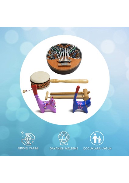 Müzik Aleti Seti Çocuk Hediyesi Kalimba Düdük Davul Kedi fiyatları