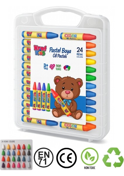 Kids Pastel Boya Çantalı 24'lü