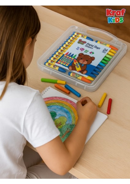 Kids Pastel Boya Çantalı 24'lü modelleri