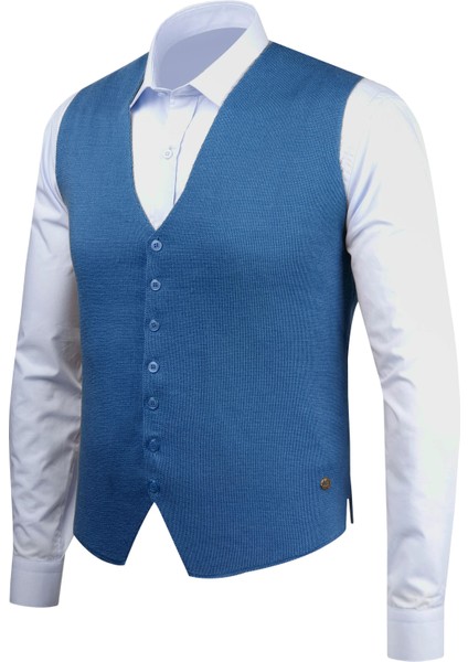 Erkek Düğmeli Spor / Regular Triko Örme Kolsuz Yelek - 4241LS modelleri