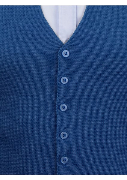 Erkek Düğmeli Spor / Regular Triko Örme Kolsuz Yelek - 4241LS fırsatları