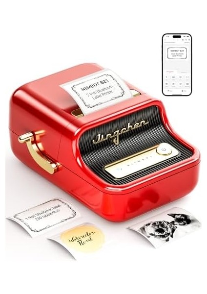 B21 Etiket Makinesi Mürekkepsiz Etiket Yazıcısı, Küçük Işletmeler Için 2 Inç Taşınabilir Yazıcı, Adres, Logo, Giyim, Posta, Mumlar, Takı, Hediye Için Etiket Yazıcısı, Kırmızı fiyatları