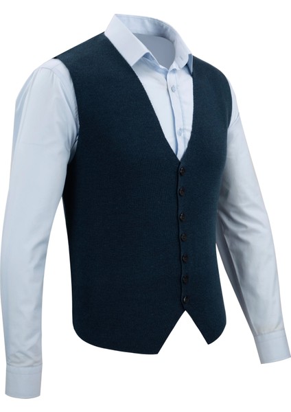 Erkek Düğmeli Spor / Regular Triko Örme Kolsuz Yelek - 4241LS fiyatları