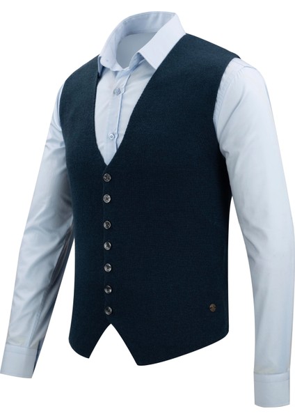 Erkek Düğmeli Spor / Regular Triko Örme Kolsuz Yelek - 4241LS modelleri