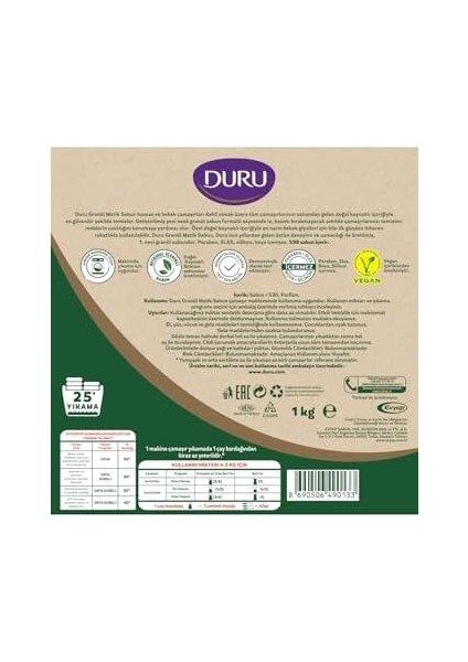 Duru Doğal Granül Matik Sabun Klasik 3 x 1 kg