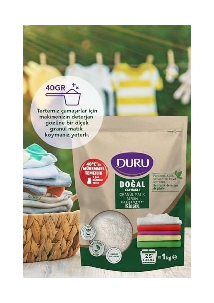 Duru Doğal Granül Matik Sabun Klasik 3 x 1 kg modelleri