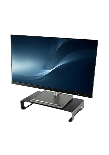 Prexua Riser Masaüstü Monitör Standı - Monitör Yükseltici (Siyah, Medium)