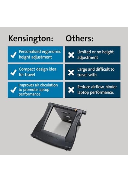 Easy Riser, Ergonomik Laptop Soğutma Standı (12"-17" Bilgisayarlar Için), Secure Fit ve Smart Fit Sistemi, Siyah modelleri