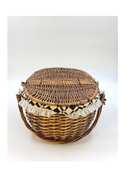 Hasır Piknik Sepeti – Iki Kapaklı, Büyük Boy, Hasır El Örgüsü Piknik Sepeti, Şık ve Dayanıklı Sofra Sepeti, Dış Mekân, Kamp ve Bahçe Kullanımı Için Ideal (Koyu Kahve) modelleri