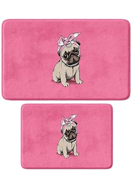 Sevimli Tasarımlı Mikrofiber Paspası, Kaymaz Taban, Yıkanabilir (252_BPSM, 2&apos;li Takım 40X60_50X80) modelleri