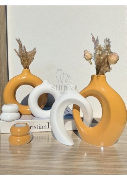 Dekoratif Sevgili Sarmaşık Vazo Set, Halka Vazo Tealight Mumluklu Set, Dekoratif Obje & Biblo Set fiyatları