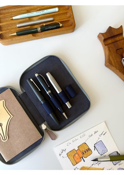 A6 Ebatlı 4'lü Kalem Kılıfı Rose Nude fiyatları