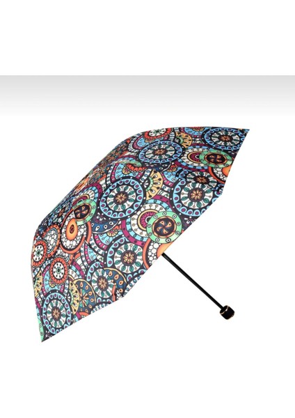 Desenli Kadın Şemsiye, Rüzgar Geçirmez Fiber Gövde, Şık ve Hafif Tasarım