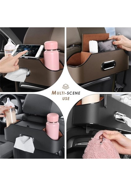 Araba Koltukları 2 Içecek Fincan Tutucu Cep Telefonu Tutucuları Kancalar ve Doku Kutusu Aksesuarları - Siyah (Yurt Dışından) modelleri